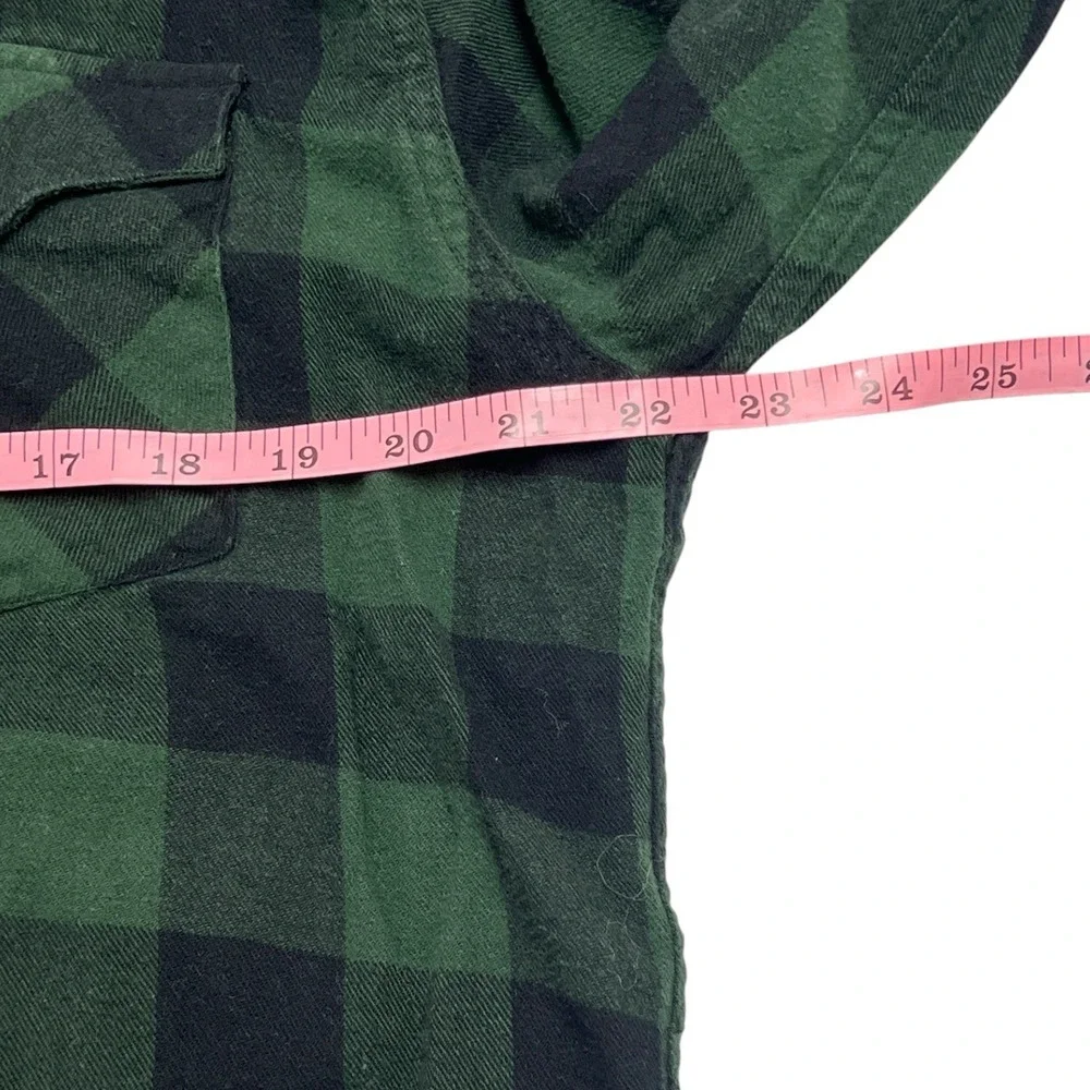 Levi's Men's Flannel Long Sleeve Shirt Green Black Plaid Checkered‎ Size XL